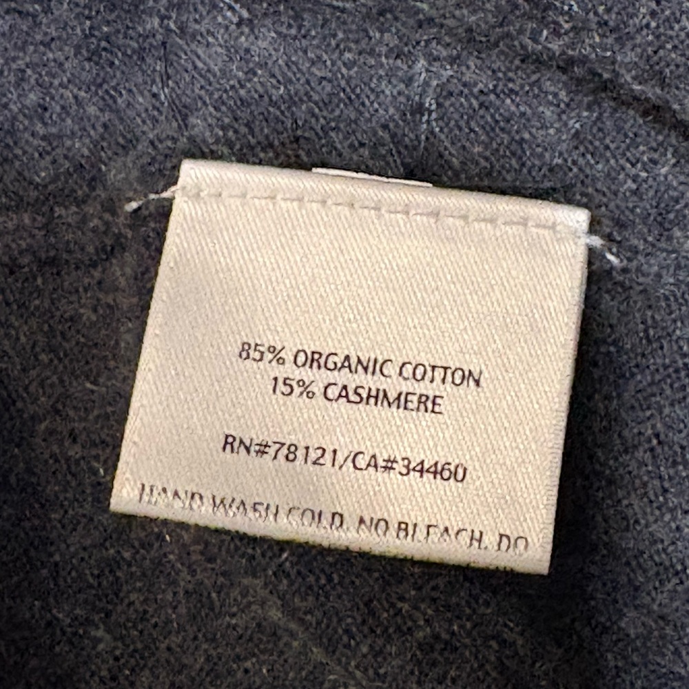 Eileen Fisher Medium Cotton/Cashmere Button-Front Cardigan Gray Sequins - Picture 4 of 8